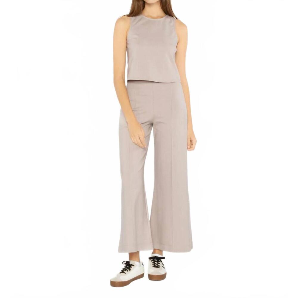 NEW RIPLEY RADER ponte knit wide leg pant: cropped in clay